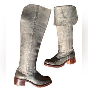 FRYE Over the Knee Tall Campus Boots RARE Blue Grey Size 9